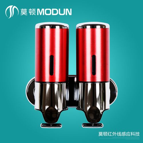 莫顿厂家直供手动双头壁挂皂液器塑料给皂器欢迎各大酒店前来采购 图
